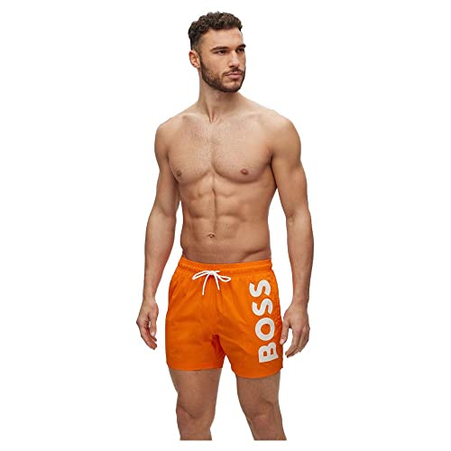 BOSS Herren Swim_Short Octopus, Orange, M von BOSS