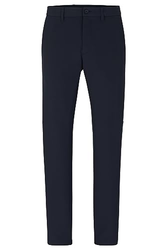 BOSS Herren T Commuter-Reg Regular-Fit Hose aus wasserabweisendem Stretch-Gewebe Dunkelblau 52 von BOSS