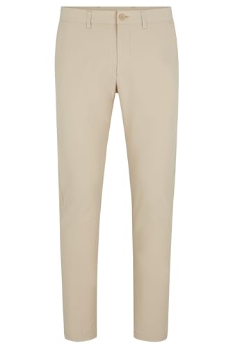 BOSS Herren T Commuter-Slim Slim-Fit Chino aus bügelleichtem Vier-Wege-Stretch Beige 46 von BOSS