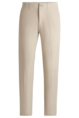 BOSS Herren T Commuter-Slim Slim-Fit Chino aus bügelleichtem Vier-Wege-Stretch Beige 52 von BOSS