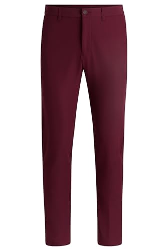 BOSS Herren T Commuter-Slim Slim-Fit Hose aus wasserabweisendem Stretch-Gewebe Rot 48 von BOSS