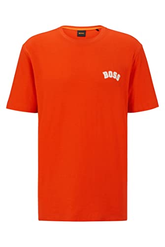 BOSS Herren T-Prep Oversized T-Shirt aus Baumwolle mit Logo und Print der Saison Orange M von BOSS