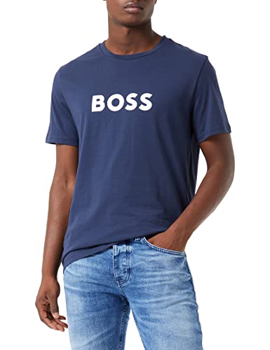 BOSS Herren T-Shirt RN Shirt Crew-Neck UV-Protection UPF 50, Farbe:Blau, Artikel:-413 Navy, Größe:L von BOSS