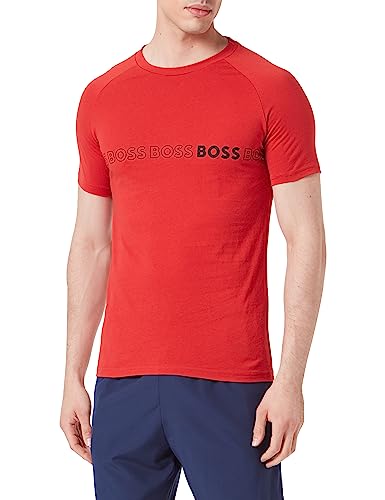 BOSS Herren T-Shirt RN Slim Fit Slim-Fit T-Shirt mit UV-Schutz von LSF 50+ Rot L von BOSS