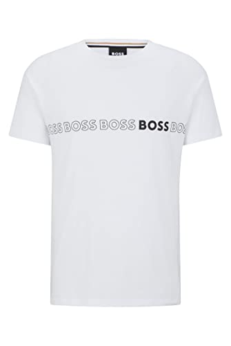 BOSS Herren T-Shirt RN Slim Fit Slim-Fit T-Shirt mit UV-Schutz von LSF 50+ Weiß XXL von BOSS