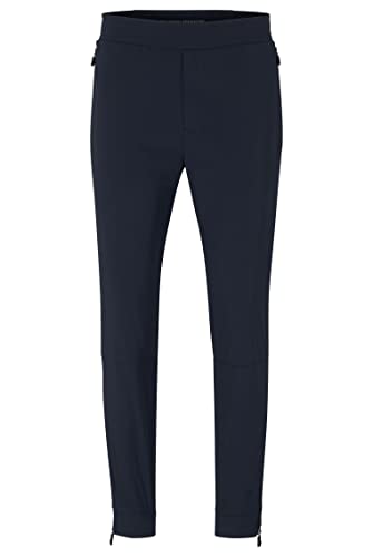 BOSS Herren T Track Tapered-Fit Hose aus wasserabweisendem Stretch-Gewebe Dunkelblau 50 von BOSS