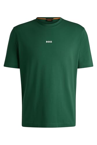 BOSS Herren TChup T-Shirt aus Stretch-Baumwolle mit Logo-Print Hellgrün M von HUGO BOSS