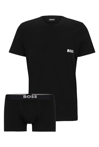 BOSS Herren TShirtRN+Trunk Gift Unterwäsche-Set aus Baumwoll-Jersey mit T-Shirt und Boxershorts - Geschenk-Set Schwarz XXL von BOSS