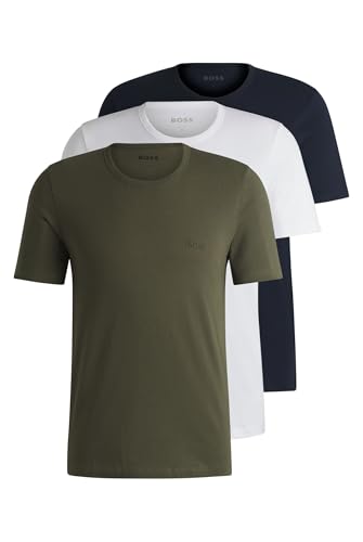 BOSS Herren TShirtRN 3P Classic Dreier-Pack T-Shirts mit Logo-Stickerei Hellgrün S von BOSS