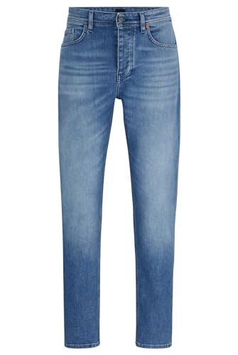 BOSS Herren Taber BC-C Blaue Tapered-Fit Jeans aus bequemem Stretch-Denim Blau 33/36 von BOSS