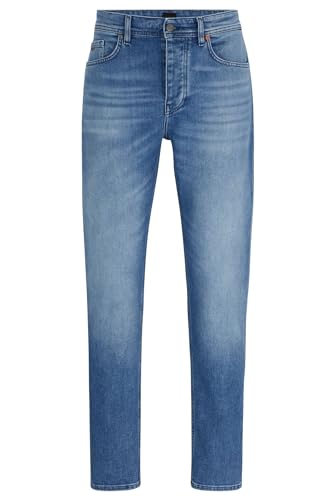 BOSS Herren Taber BC-C Blaue Tapered-Fit Jeans aus bequemem Stretch-Denim Blau 34/36 von BOSS