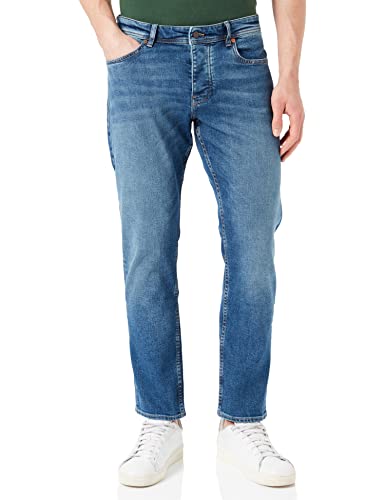 BOSS Herren Taber BC-C Blaue Tapered-Fit Jeans aus bequemem Stretch-Denim Blau 34/32 von BOSS