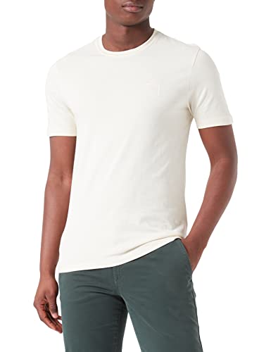 BOSS Herren Tales Relaxed-Fit T-Shirt aus Baumwoll-Jersey mit Logo-Aufnäher Hellbeige XXXL von BOSS