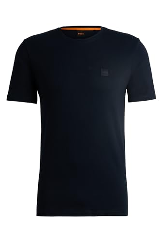 BOSS Herren Tales T-Shirt aus Baumwoll-Jersey mit Logo-Aufnäher Dunkelblau XS von BOSS