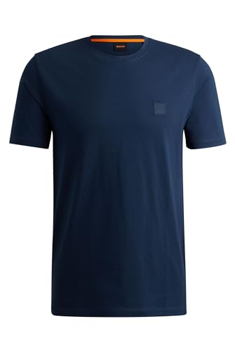 BOSS Herren Tales T-Shirt aus Baumwoll-Jersey mit Logo-Aufnäher Hellblau M von BOSS