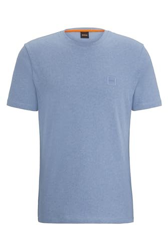 BOSS Herren Tales T-Shirt aus Baumwoll-Jersey mit Logo-Aufnäher Hellblau M von BOSS