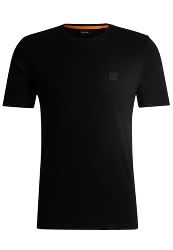 BOSS Herren Tales T-Shirt aus Baumwoll-Jersey mit Logo-Aufnäher Schwarz 6XL von BOSS