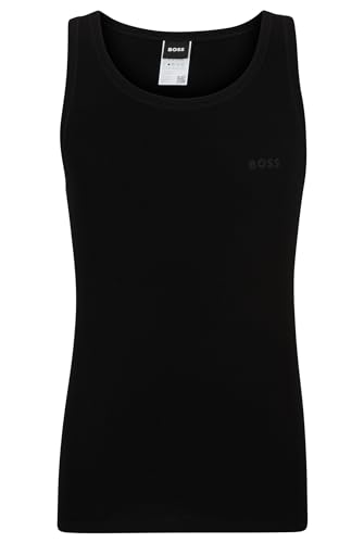 BOSS Herren Tank Top Original Unterhemd aus Bio-Baumwolle mit tonalem Logo Schwarz S von BOSS