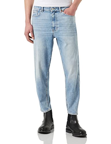 BOSS Herren Tatum BC-C Blaue Tapered-Fit Jeans aus bequemem Stretch-Denim Türkis 32/32 von BOSS