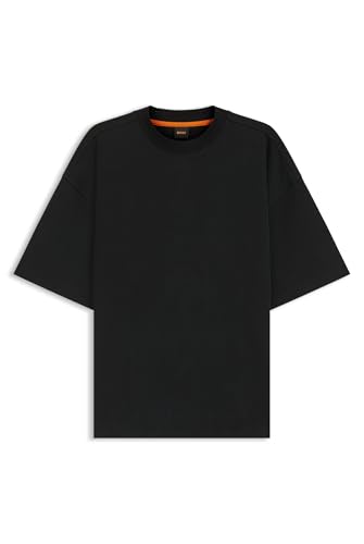 BOSS Herren Te Rounded Oversized T-Shirt aus Stretch-Baumwolle Schwarz001 XL von BOSS