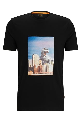 BOSS Herren TeFragile T-Shirt aus Baumwoll-Jersey mit Artwork der neuen Saison Schwarz M von BOSS