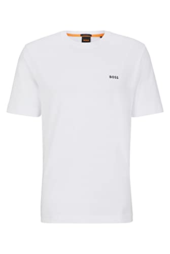 BOSS Herren TeeBossRacing Relaxed-Fit T-Shirt aus Baumwolle mit Prints im Rennsport-Stil Weiß M von BOSS