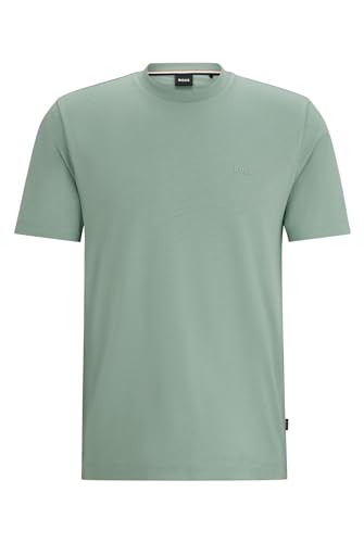 BOSS Herren Thompson 01 T-Shirt aus Baumwoll-Jersey mit Logo-Detail Hellgrün XL von BOSS
