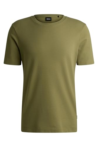 BOSS Herren Tiburt 240 T-Shirt aus Baumwoll-Mix mit kreisförmiger Jacquard-Struktur Grün M BOSS Herren Tiburt 240 T-Shirt aus Baumwoll-Mix mit kreisförmiger Jacquard-Struktur Grün M von BOSS