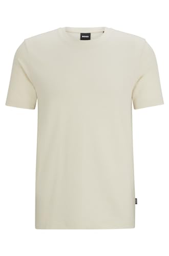 BOSS Herren Tiburt 240 T-Shirt aus Baumwoll-Mix mit kreisförmiger Jacquard-Struktur Weiß L BOSS Herren Tiburt 240 T-Shirt aus Baumwoll-Mix mit kreisförmiger Jacquard-Struktur Weiß L von BOSS