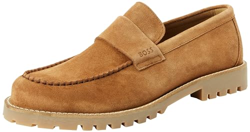 BOSS Herren Tirian sd Loafer, Medium Brown212, 41 EU von BOSS