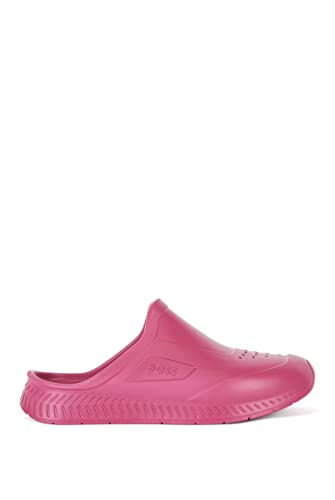 BOSS Herren Titanium-R Slid Gummierte Slipper mit Logo-Prägung Pink 40 Größe 40 von BOSS