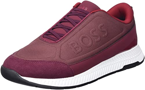 BOSS Herren Titanium_Slon_nyem Sneaker, Dark Red606, 45 EU von BOSS