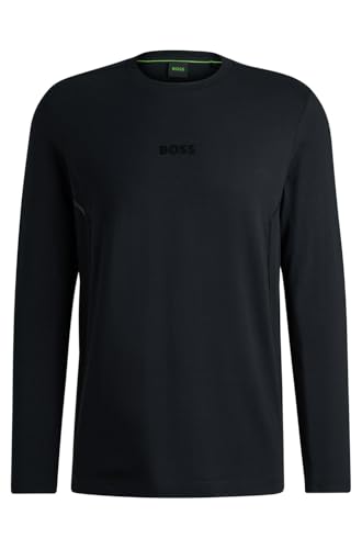 BOSS Herren Togn Mirror Longsleeve aus Baumwoll-Jersey mit verspiegeltem Logo Schwarz001 S von BOSS