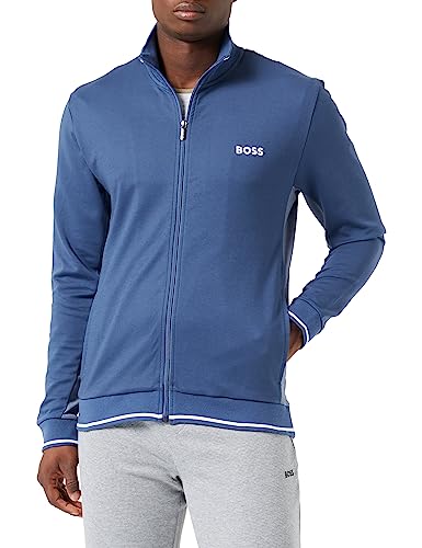 BOSS Herren Sweatjacke Loungewear Homewear Jacke Tracksuit Jacket, Farbe:Blau, Artikel:-475 blue, Größe:L von BOSS