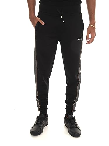 BOSS Herren Tracksuit Pants Jogginghose aus Baumwoll-Mix mit Logo-Stickerei Schwarz M von BOSS