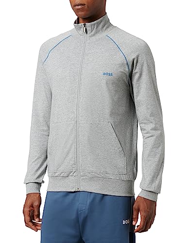 BOSS Herren Trainingsjacke Sweatjacke Loungewear Homewear Mix & Match Jacket Z, Farbe:Grau, Artikel:-038 medium grey, Größe:2XL von BOSS