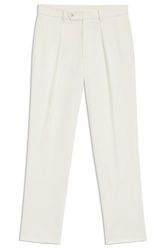 BOSS Herren Trousers-252 DB Beckham x Hose aus Stretch-Baumwolle Weiß 48 von BOSS