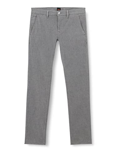 BOSS Herren Trousers TROUSERS FLAT, Silver, 31W / 34L EU von BOSS