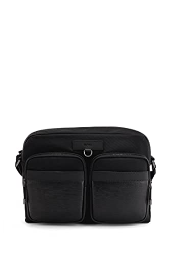 BOSS Herren Trucker M Messenger Messenger aus recyceltem Nylon mit Besätzen aus italienischem Leder Größe One Size von BOSS