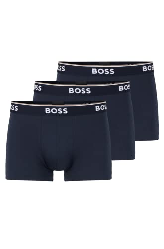 BOSS Herren Trunk 3p Co/EL Boxershorts, Open Blue 480, M EU von HUGO BOSS