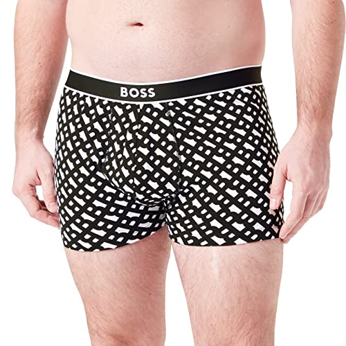 BOSS Herren Trunk 24 Print Boxershorts, Black2, m von BOSS