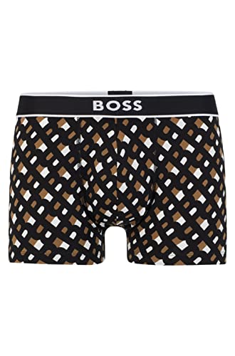 BOSS Herren Boxer Unterhose Shorts Trunk 24 Print, Farbe:Beige, Größe:L, Artikel:-262 beige/Black Print von BOSS