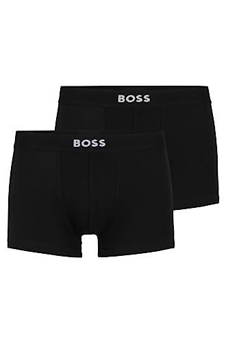 BOSS Herren Trunk 2P Gift Zweier-Pack eng anliegende Boxershorts aus Stretch-Baumwolle mit kurzem Bein und Logo-Bund Gemustert M von BOSS