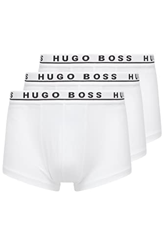 BOSS Herren Trunk 3P CO/EL Dreier-Pack Boxershorts aus Stretch-Baumwolle mit Logo am Bund,XL,Weiß von BOSS