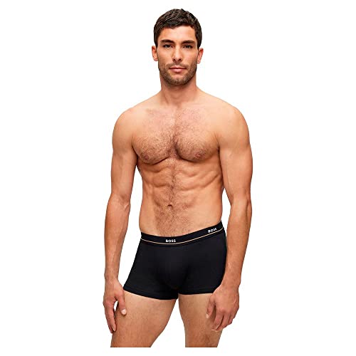 BOSS Herren Trunk 5P Essential Fünfer-Pack Boxershorts aus Stretch-Baumwolle mit Logos am Bund Hellblau XS von BOSS