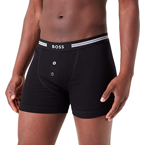 BOSS Herren Trunk BF Original Eng anliegende Boxershorts aus gestrickter Baumwolle mit Logo am Bund Schwarz XL von BOSS