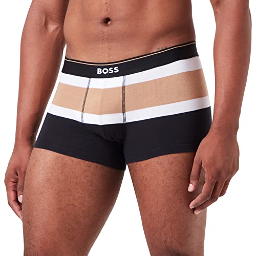 BOSS Herren Trunk Stripe Boxershorts, Dark Beige252, S von BOSS