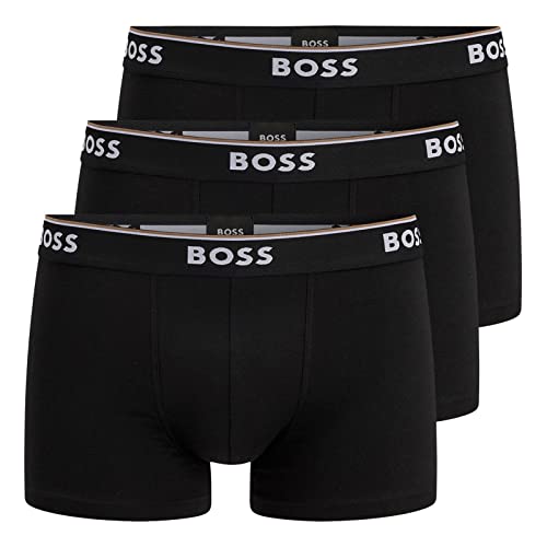 BOSS Herren Trunks Power Boxer Unterhosen Cotton Stretch 3er Pack, Farbe:Schwarz, Wäschegröße:2XL, Artikel:-001 Black von BOSS