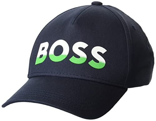 BOSS Herren Gebogenes Logo Baumwolle Twil Hut Baseballkappe, Midnight Navy (Marineblau), Einheitsgröße von BOSS