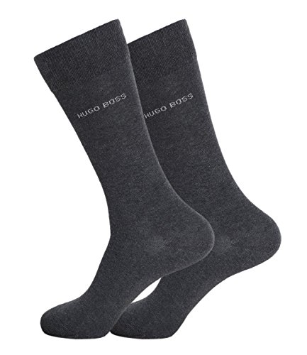 BOSS Herren Twopack RS Uni 10112280 01 Socken, Schwarz (Charcoal 012), 39/42 (2er Pack) von BOSS